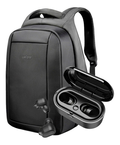 Combo Morral Antirrobo Wefone+audífonos Wireless Wefone Air2