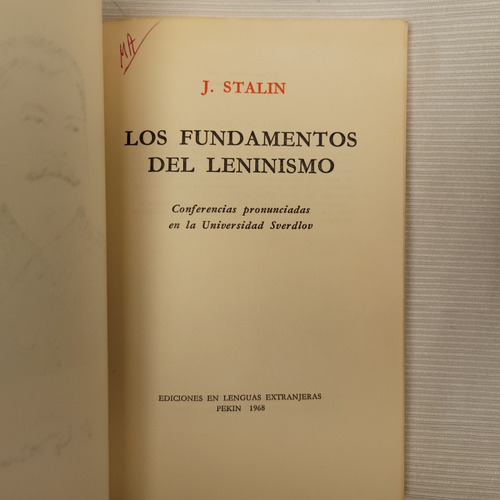Imagen 4 de 8 de Los Fundamentos Del Leninismo Stalin Ed Lenguas Extranjeras