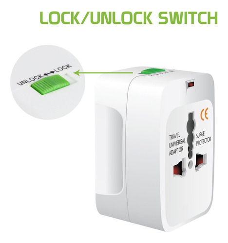 Adaptador Viaje Internacional Compatible Todos Dispositivos