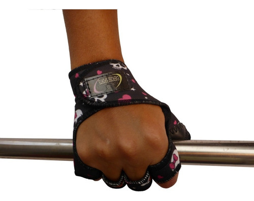 Imagem 3 de 5 de Luva Neoprene Caveirinha Feminina Musculação Academia.