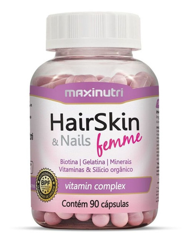 Hair Skin & Nails Femme Biotina 90 Capsulas Maxinutri