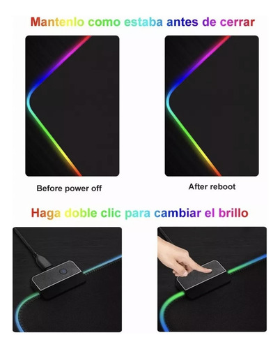 Alfombrilla Ratón Gamer Rgb Luz Led Mousepad 80x30 Mousepad Color Negro Dr Catch