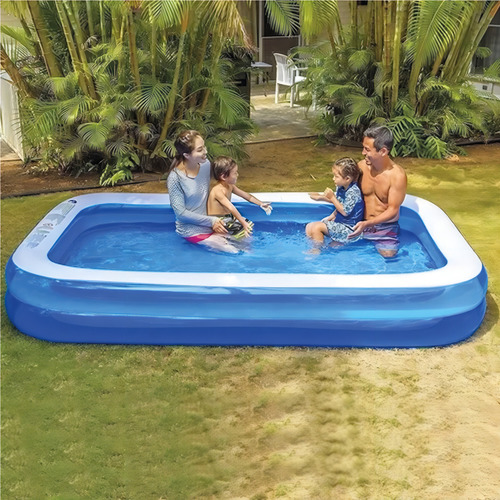 Piscina inflable rectangular Jilong Family, 440 litros, color azul/blanco