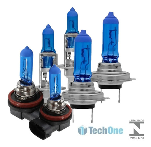 Imagem 2 de 8 de Kit 6 Lampadas Farol Alto Baixo Milha 8500k 12v Efeito Xenon
