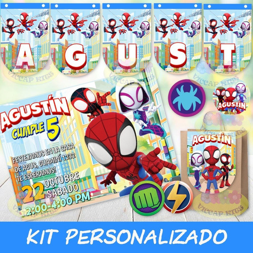 Pack Imprimible Spidey Y Sus Amigos Personalizado