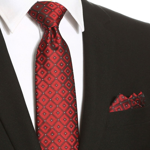 Kissties Conjunto De Corbata Roja Burdeos Corbata A Cuadros