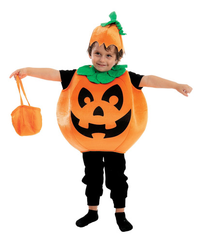 Disfraz De Calabaza Para Niños Con Cesta Para Disfraces De