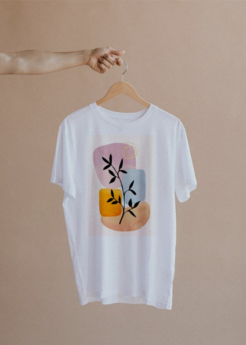 Camiseta Blanca Diseño Kinestésico M06 Viscosa Tacto Algodón