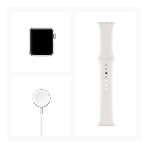 Imagen 6 de 6 de Apple Watch Series 3 (GPS) - Caja de aluminio plata de 42 mm - Correa deportiva blanco