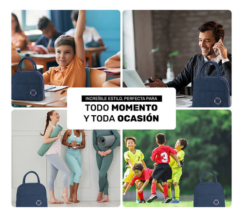 Caja De 15 Loncheras Térmicas Premium Bolsa Lunch Frío/calor Azul Oscuro Color