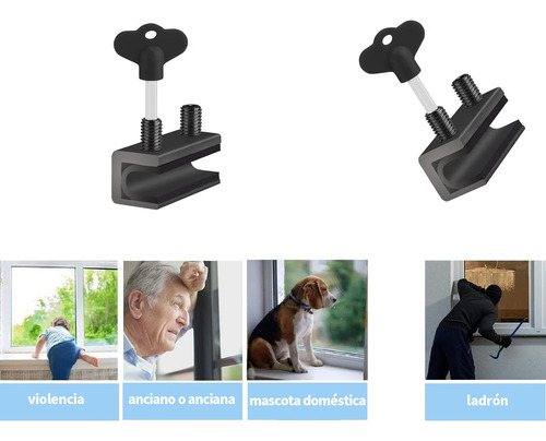 6 Juegos De Seguros Para Ventanas Corredizas, Ajustable