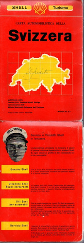 Mapa Shell Antiguo Italiano Carta Automobilistica Della Sviz