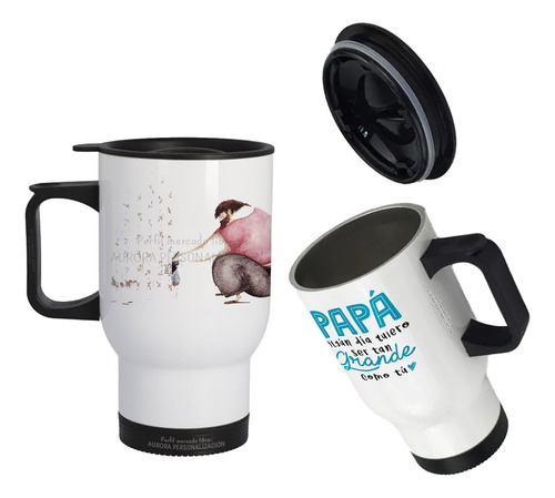 Mug Vaso Termico Viajero Para Carro Regalo Papá Padre 02