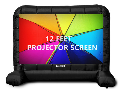 Trmesia Pantalla Proyector Inflable 12 Pie Cine Casa Para