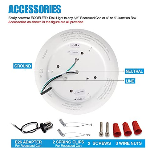 Lámpara Led Ecoeler De Disco De 5/6 Unidades, Regulable, Mon