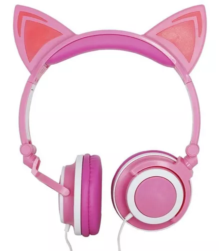 Headset Orelha De Gatinho Fone De Ouvido (Rosa)