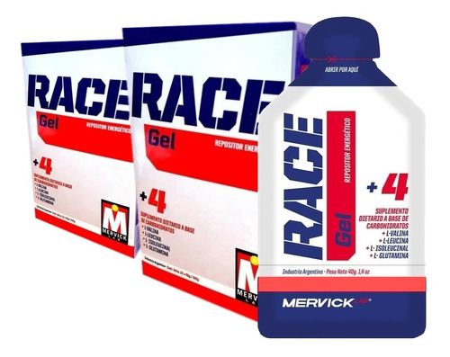 Gel Race Mervick Lab Rendimiento Energía Con Amino Bcaa X24