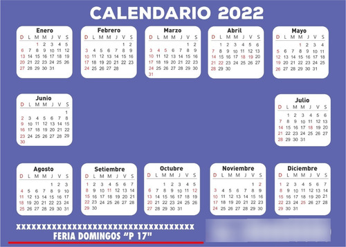 Almanaque Imán  - 14x10 , Calendario , Heladera