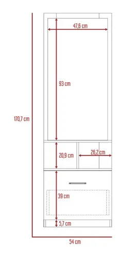 Mueble De Tocador + Velador Espejo - Rovere / Blanco