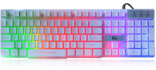 Rk100 - Teclado Blanco Para Juegos, Cable Usb, Varios Colore