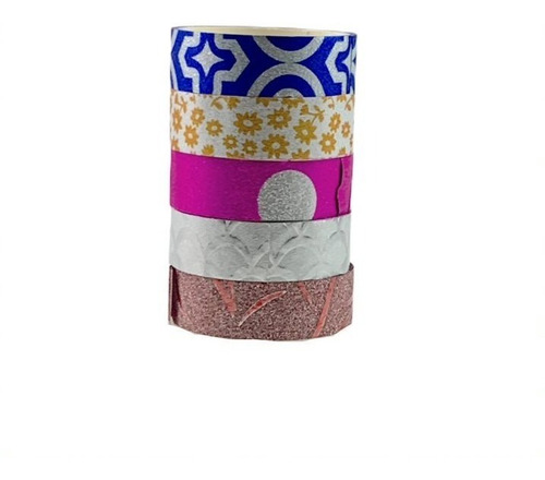 Imagem 2 de 5 de 10 Rolos De Fita Adesiva Decorativa Washi Tape Artesanato