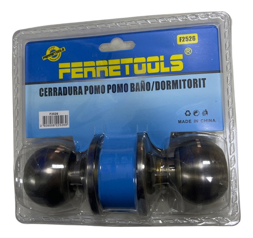 Imagen 2 de 2 de Cerradura Pomo Chapa Bola Bronce En Dormitorio Oficina F2526