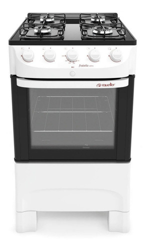 Cocina Mueller Vetro Fratello 4B a gas/eléctrica 4 hornallas  blanca 127V/220V puerta con visor 48.1L