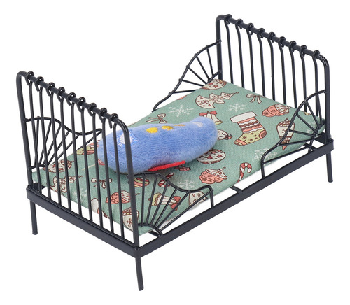 Cama De Metal En Miniatura 1:12 Para Niños, Casa De Muñecas,