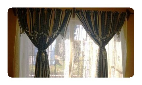 Cortinas Casatex Jacquard Doble Paño Con Faldon X6