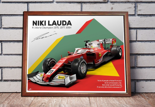 Cuadro Decorativo Poster Niki Lauda Ferrrari F1 Fórmula 1