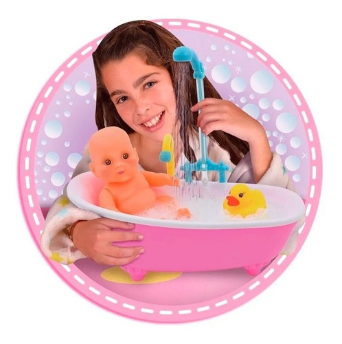 Imagen 2 de 2 de Muñeca Bañando A Luly Con Bañera 155
