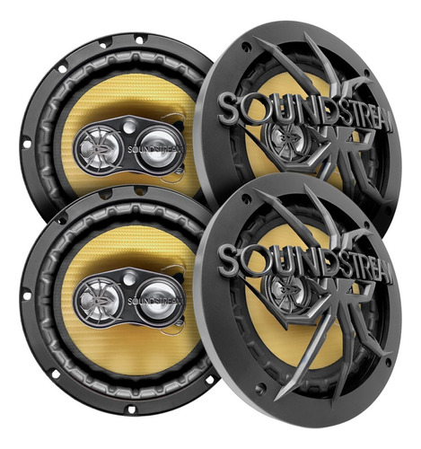 Kit 4 Bocinas 140watts Fibra De Carbono Pro-650 Soundstream 