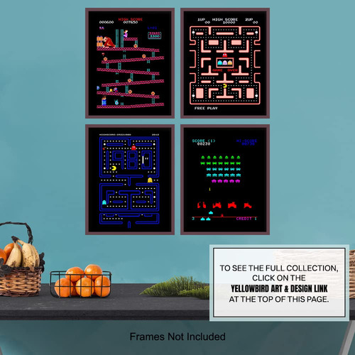 Set De Estampado Clásico De Juegos De Arcade Para Pared, 20