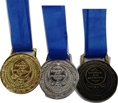 Kit 60 Medalhas Honra Ao Mérito Ouro Prata Bronze 35 Mm