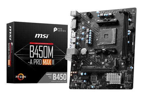 Tarjeta Madre Msi B450m-a Pro Max Ii Am4 Ddr4 Micro Atx