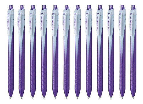 Bolígrafos Retráctiles Pentel Energel Bl437 0.7mm 12 Piezas Color De La Tinta Violeta