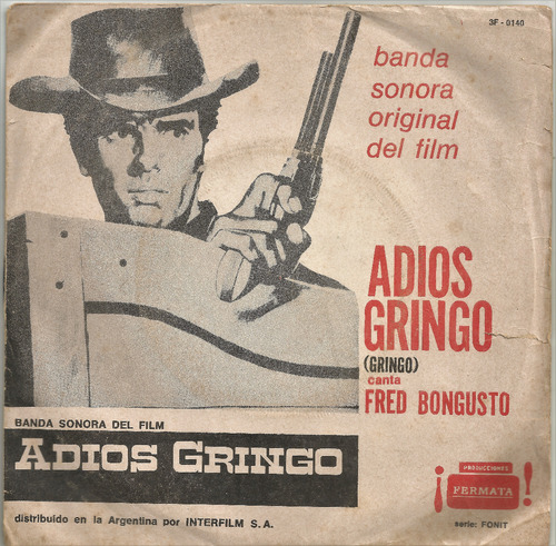 Fred Bongusto Adios Gringo Soundtrack Simple Vinilo Con Tapa