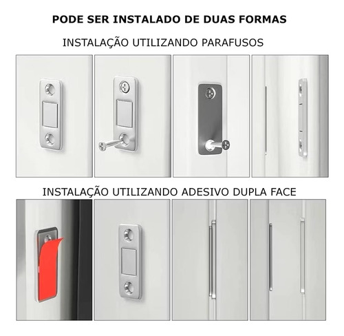 Kit 4 Fecho Magnético Armário Porta De Correr Imã Neodímio