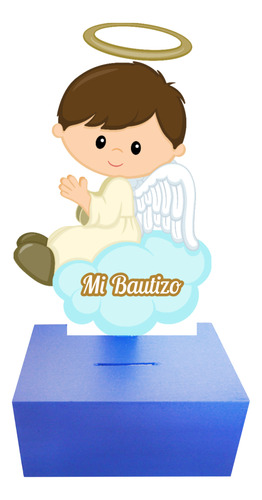 Centro De Mesa Para Bautizo Niño Angel 20 Alcancias Recuerdo