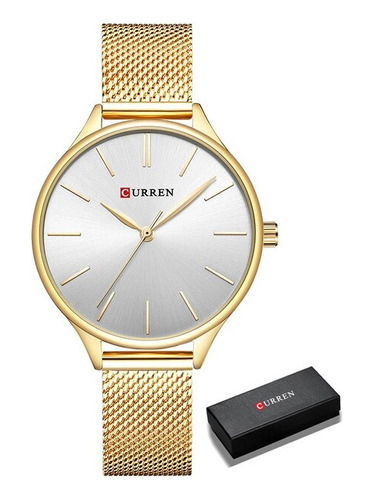 Reloj Curren Dama Ajustable Dorado Blanco + Caja + Envio