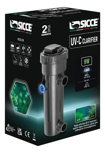 Filtro Uv Clarifier 9w Sicce Até 600l Para Aquário 110v