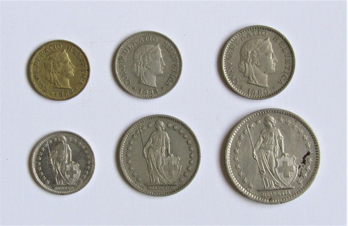 Colección 6 Monedas Suiza Diferentes