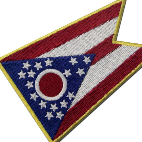 Parche Bordado De Bandera Del Estado De Ohio, Coser O P...