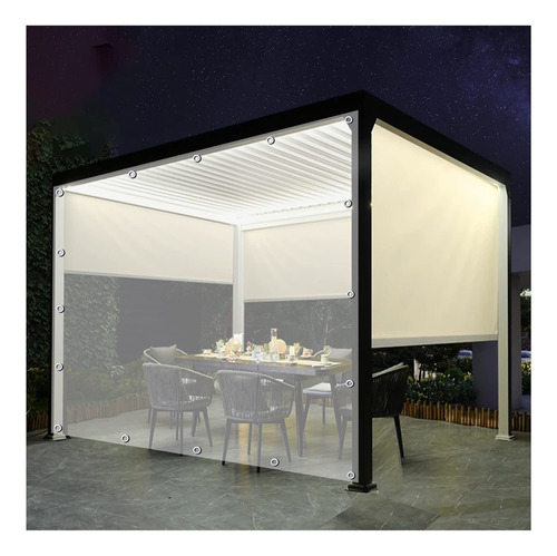 Cortina Lona Transparente Pvc Para Exterior Gruesa X