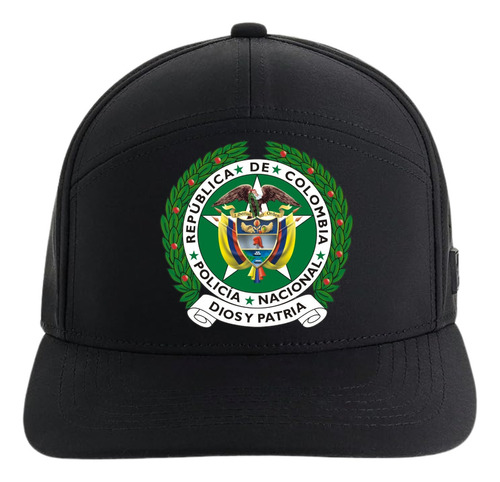 Gorra Policia Colombia 5 Paneles Premiun Black