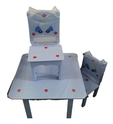 Imagen 1 de 10 de Juego De Mesa Y 2 Sillas Infantil Pintada Decorada