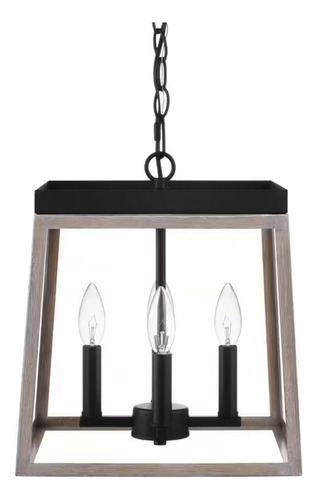 Lampara De Techo Colgante Moderna Candelabro De 4 Luces Estructura Gris