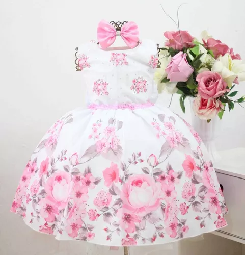 Vestido Infantil de Festa de Aniversário Formatura Princesa e Florista