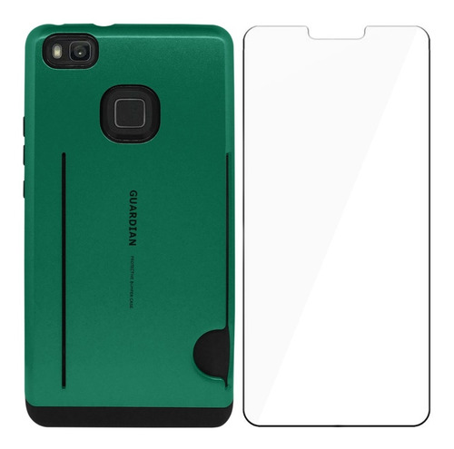 Funda Uso Rudo Tarjetero Guardián Para Huawei P9 Lite + Mica