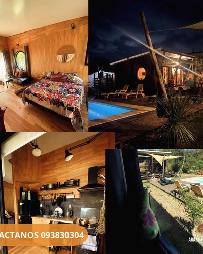 Alquiler Casa Tiny House / Bungalow / Cabaña Punta Colorada, Maldonado Con Piscina Y Tina Nórdica / 36 Mts2 Y 25 Mtrs2 De Deck - Terraza. Jardín Y Parrillero, Equipamiento Y Relax / 250m De La Playa
